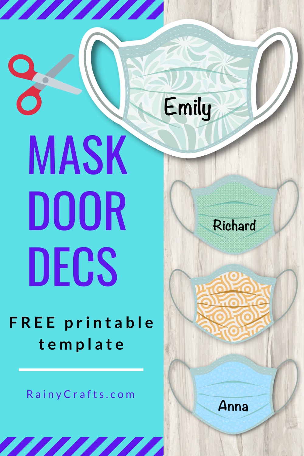 RA Door Decs Medical Mask template Rainy Crafts